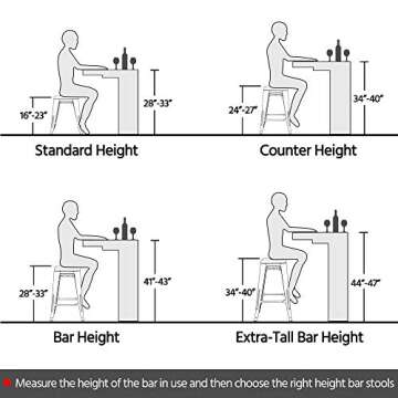 Yaheetech Metal Bar Stools 30inch Barstools Counter Height Bar Stools Set of 4 Indoor & Outdoor Stackable Bartools Industrial Bar Stools for Bistro/Bar/Kitchen, White