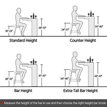 Yaheetech Metal Bar Stools Set of 4 for Indoor Outdoor