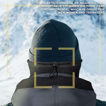 Balaclava Face Mask Windproof Fleece Ski Mask for Men and Women Winter Neck and Face Warmer Grey