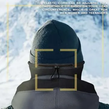 Balaclava Face Mask Windproof Fleece Ski Mask for Men and Women Winter Neck and Face Warmer Grey