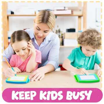 Bedwina Magnetic Drawing Board for Kids - (Pack of 12) Erasable Doodle Sketch Tablet and Travel Draw...