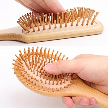 Natural Bamboo Hair Brush Set for All Hair Types