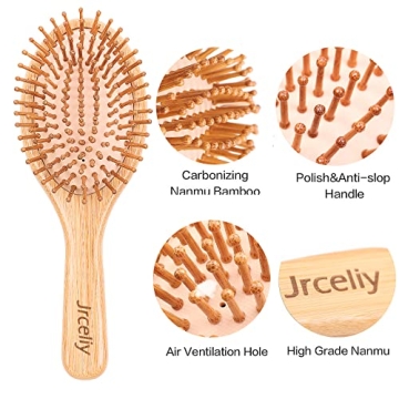 Natural Bamboo Hair Brush Set for All Hair Types