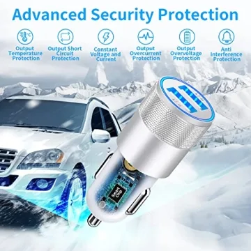 Fast Car Charger with 2 Pack Lightning Cables for iPhone