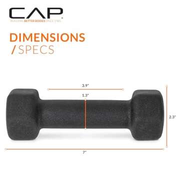 CAP Barbell 2 lb Neoprene Dumbbell Weights for Home Workouts