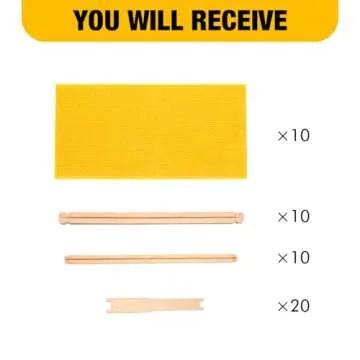 Honey Lake Deep Beehive Frames & Foundations Kit 10 Pack