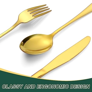 Stylish 30-Piece Gold Silverware Set for Elegant Dining