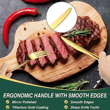 Stylish 30-Piece Gold Silverware Set for Elegant Dining