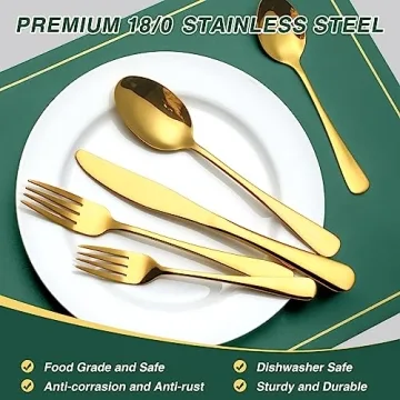 Stylish 30-Piece Gold Silverware Set for Elegant Dining