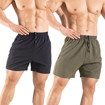 Gaglg Men's Quick Dry 5" Running Shorts - 2 Pack
