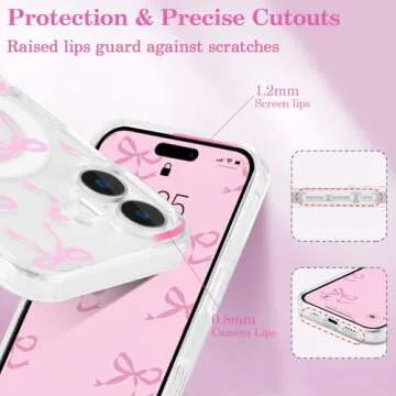 Stylish UEEBAI Magnetic iPhone 16 Plus Bow Case