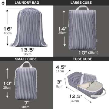 Vatalife 6pc Compression Packing Cubes - Travel Organizer