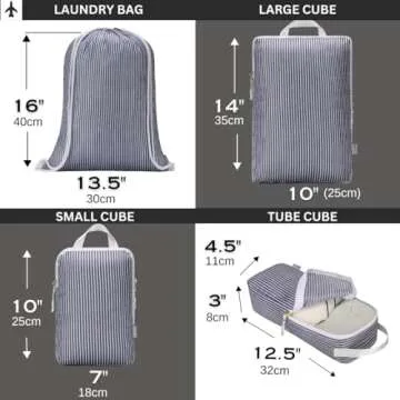 Vatalife 6pc Compression Packing Cubes - Travel Organizer