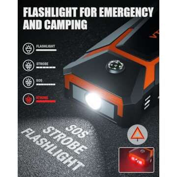 VTOMAN V8 Pro 3000A Jump Starter, Car Battery Charger Jump Starters for Up 8.5L Gas and 6.5L Diesel Engines, 12V Auto Lithium Battery Booster Pack, Portable Jump Box with Jumper Cable LCD Display