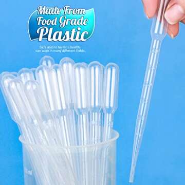 Teenitor 3ML Pipettes Plastic Eye Droppers, 25PCS Plastic Transfer Pipettes for Essential Oils, Dropping Pipettes 3Ml Plastic Dropper Transfer of Liquids