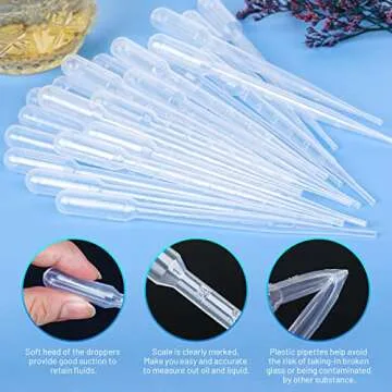 Teenitor 3ML Pipettes Plastic Eye Droppers, 25PCS Plastic Transfer Pipettes for Essential Oils, Dropping Pipettes 3Ml Plastic Dropper Transfer of Liquids