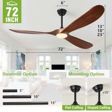 Haipeel 72 Inch Stylish Ceiling Fan with Remote Control