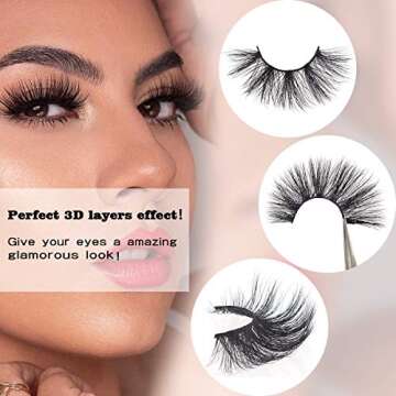 BEEOS 3D Mink Eyelashes 10 Pairs Luxury Reusable Lashes