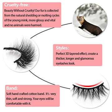 BEEOS 3D Mink Eyelashes 10 Pairs Luxury Reusable Lashes