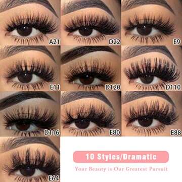 BEEOS 3D Mink Eyelashes 10 Pairs Luxury Reusable Lashes