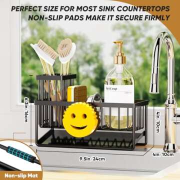 Self-Draining Smiley Face Sponge Holder for Kitchen