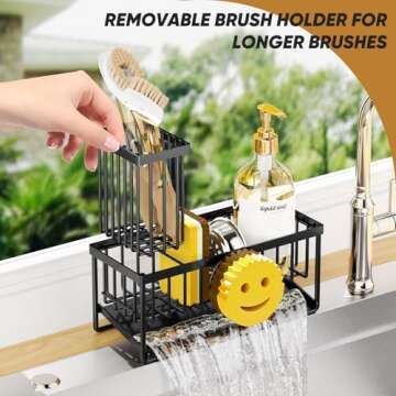 Self-Draining Smiley Face Sponge Holder for Kitchen