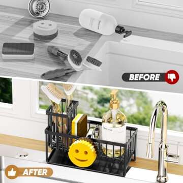 Self-Draining Smiley Face Sponge Holder for Kitchen