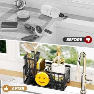 Self-Draining Smiley Face Sponge Holder for Kitchen