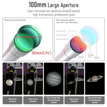 100mm Aperture Telescope - Perfect for Stargazing Fun