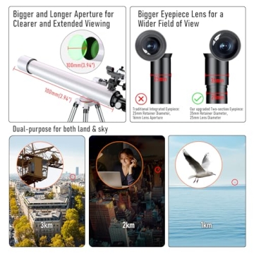 100mm Aperture Telescope - Perfect for Stargazing Fun