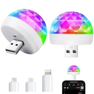 Luditek USB Mini Disco Ball Lights - Sound Activated Party Joy