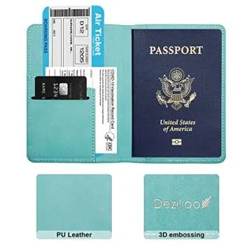 Deziliao Passport Holder,Passport Holder Card Slots, Passport and Vaccine Card Holder Combo, Cute Pa...