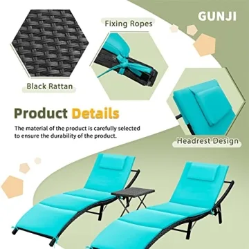 GUNJI Lounge Chairs Set for Outdoor Relaxation and Style