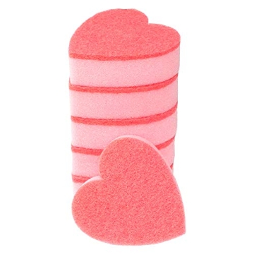 GMIcréatifs Heart Shaped, Dual-Sided Kitchen Sponge and Scrubber for Washing Dishes, Pots & Pans an...
