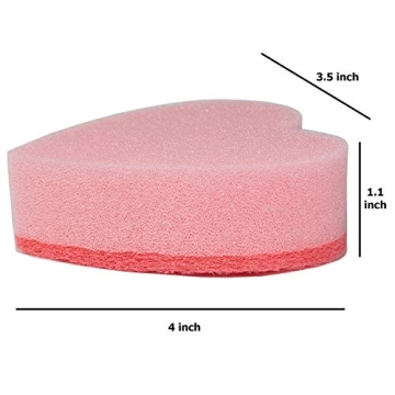 GMIcréatifs Heart Shaped, Dual-Sided Kitchen Sponge and Scrubber for Washing Dishes, Pots & Pans and General Household Cleaning, (6 Pack).