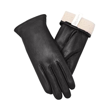 Vislivin Full-Hand Women's Touchscreen Leather Gloves for Winter