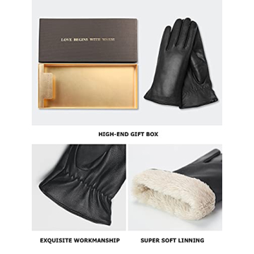 Stylish Vislivin Women’s Touchscreen Leather Winter Gloves