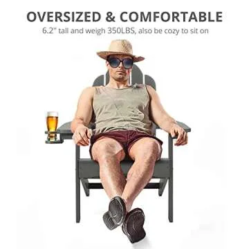 LUE BONA HDPS Adirondack Chairs Set of 2 Outdoor