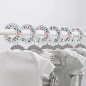 Baby Closet Size Dividers - Rustic Floral Nursery Closet Dividers for Baby Clothes - Monthly Baby Gi...