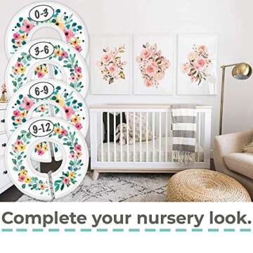 Baby Closet Dividers - Rustic Floral Design for Nursery Decor