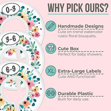 Baby Closet Dividers - Rustic Floral Design for Nursery Decor