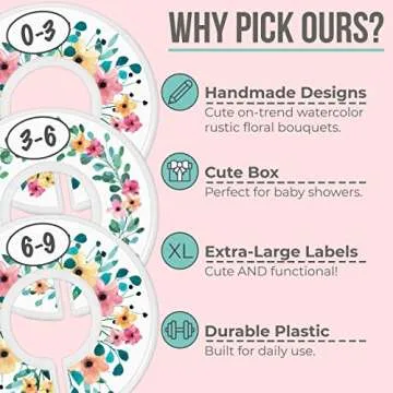 Baby Closet Dividers - Rustic Floral Design for Nursery Decor