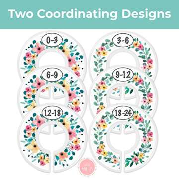 Baby Closet Dividers - Rustic Floral Design for Nursery Decor