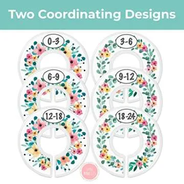Baby Closet Dividers - Rustic Floral Design for Nursery Decor