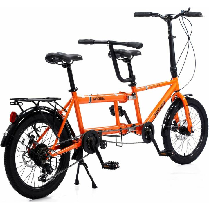 Foldable Tandem Bike with Adjustable 7 Speeds