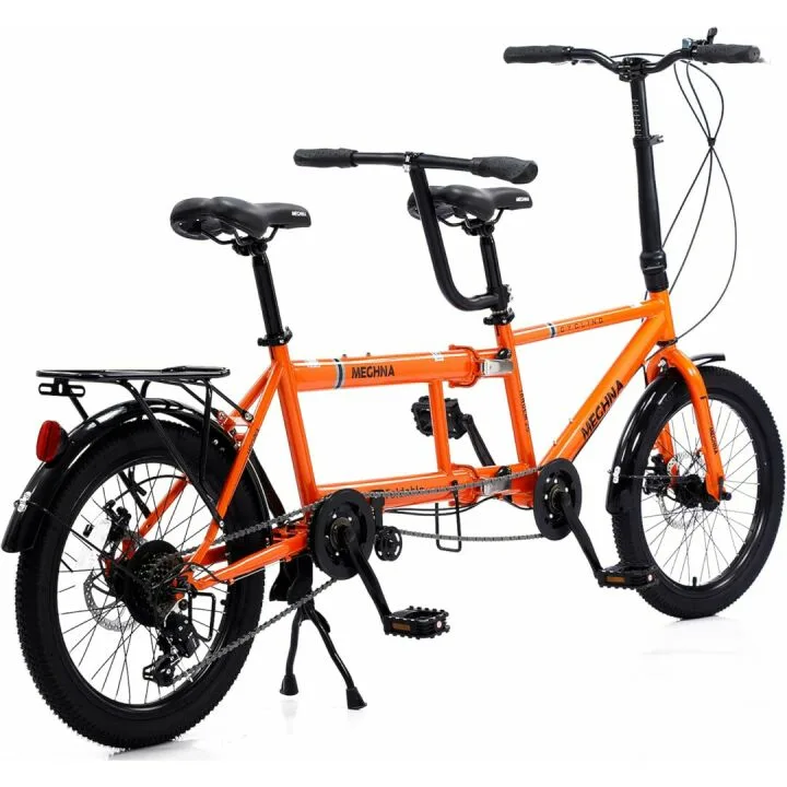 Foldable Tandem Bike with Adjustable 7 Speeds