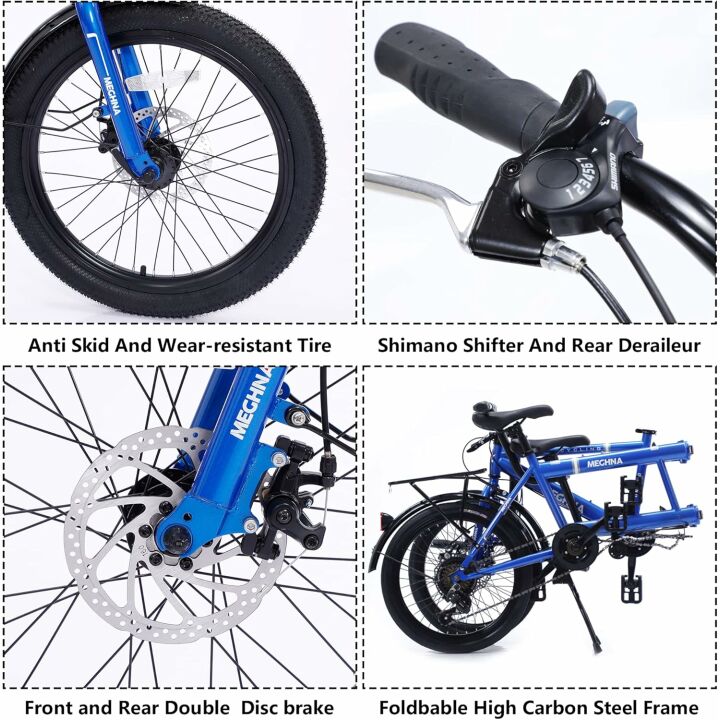 Foldable Tandem Bike with Adjustable 7 Speeds