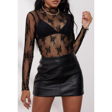 Stylish 2024 Mesh Sheer Long Sleeve Crop Top for Women