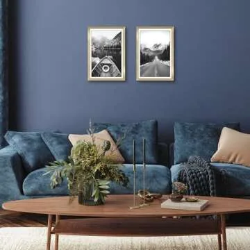 Americanflat 12x18 Poster Frame with Polished Plexiglass - Set of 2 - Use as 11x17 Frame with Mat or 12x18 Frame Without Mat - Galleria Collection - Gallery Wall Frame Set for Wall Display - Gold