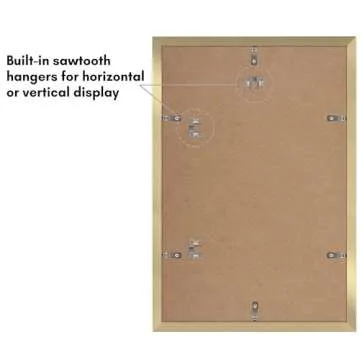 Americanflat 12x18 Poster Frame with Polished Plexiglass - Set of 2 - Use as 11x17 Frame with Mat or 12x18 Frame Without Mat - Galleria Collection - Gallery Wall Frame Set for Wall Display - Gold